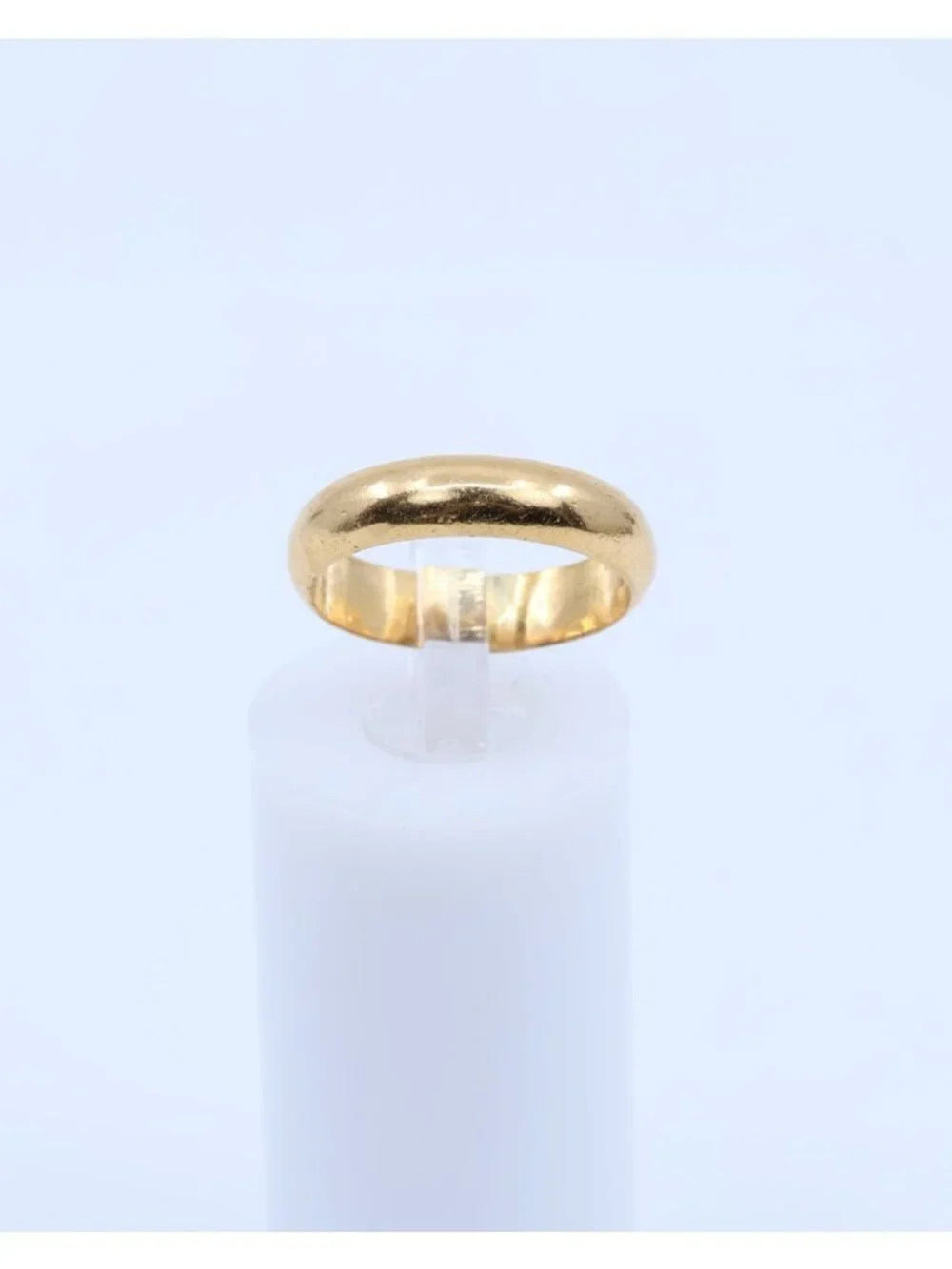 Unique 23K Karat Solid Yellow Gold Designer Polished Wedding Band Ring Size 5.50